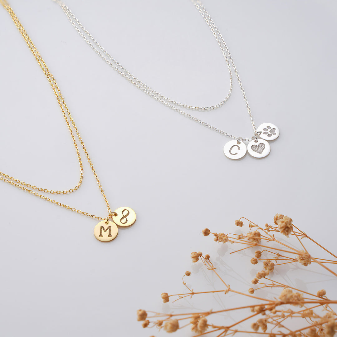 Tiny Discs Layer Necklace - set