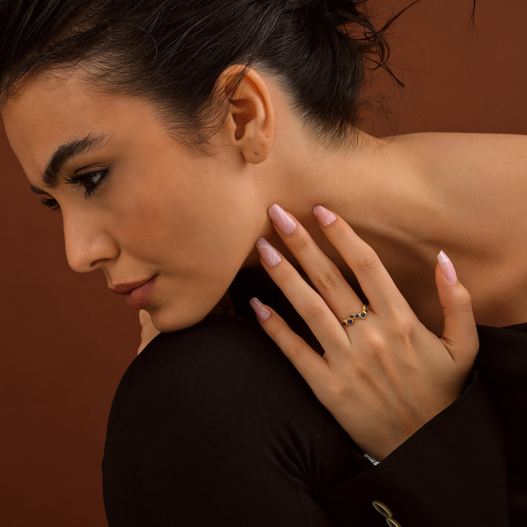 Birthstone Ring - worn by a model 3