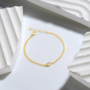 14k gold filled Marquise Cut Cubic Zirconia Stone Diamond Solitaire Bracelet.