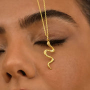 14k gold filled snake-shaped necklace.