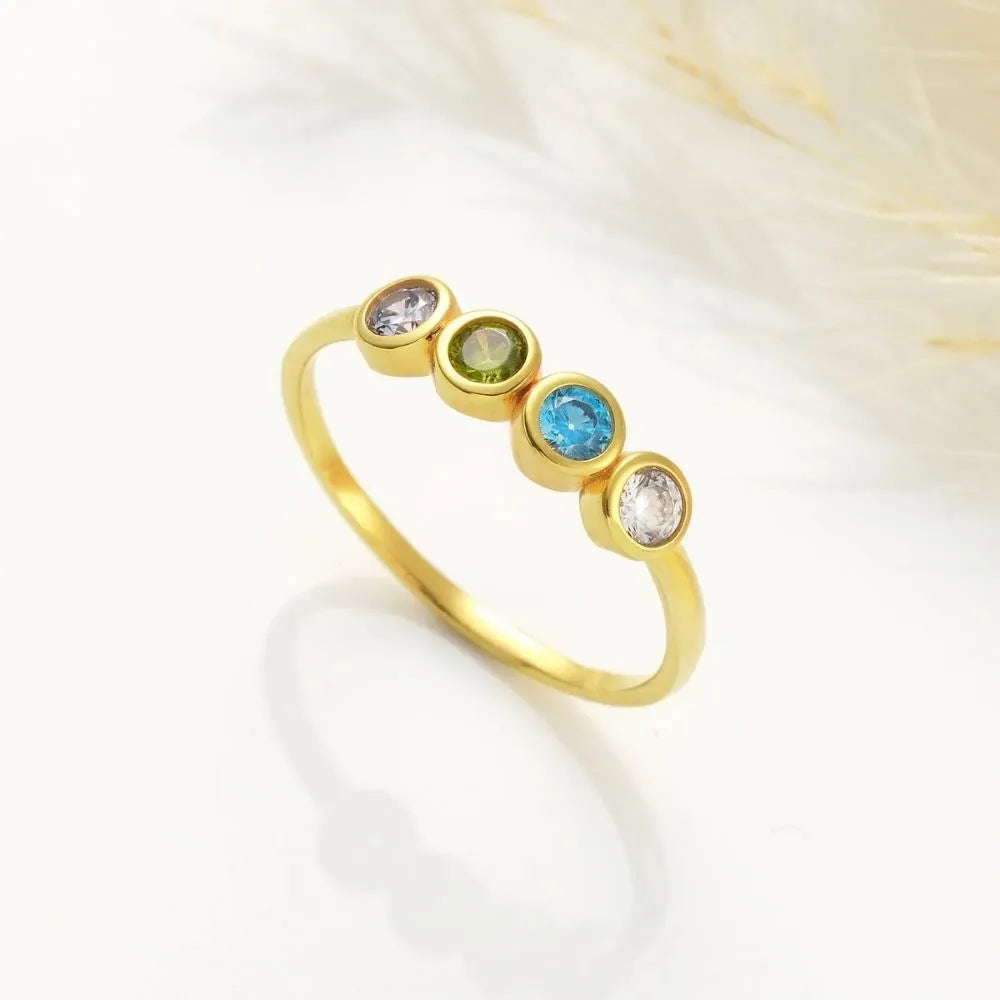 Minimalist Round birthstone ring