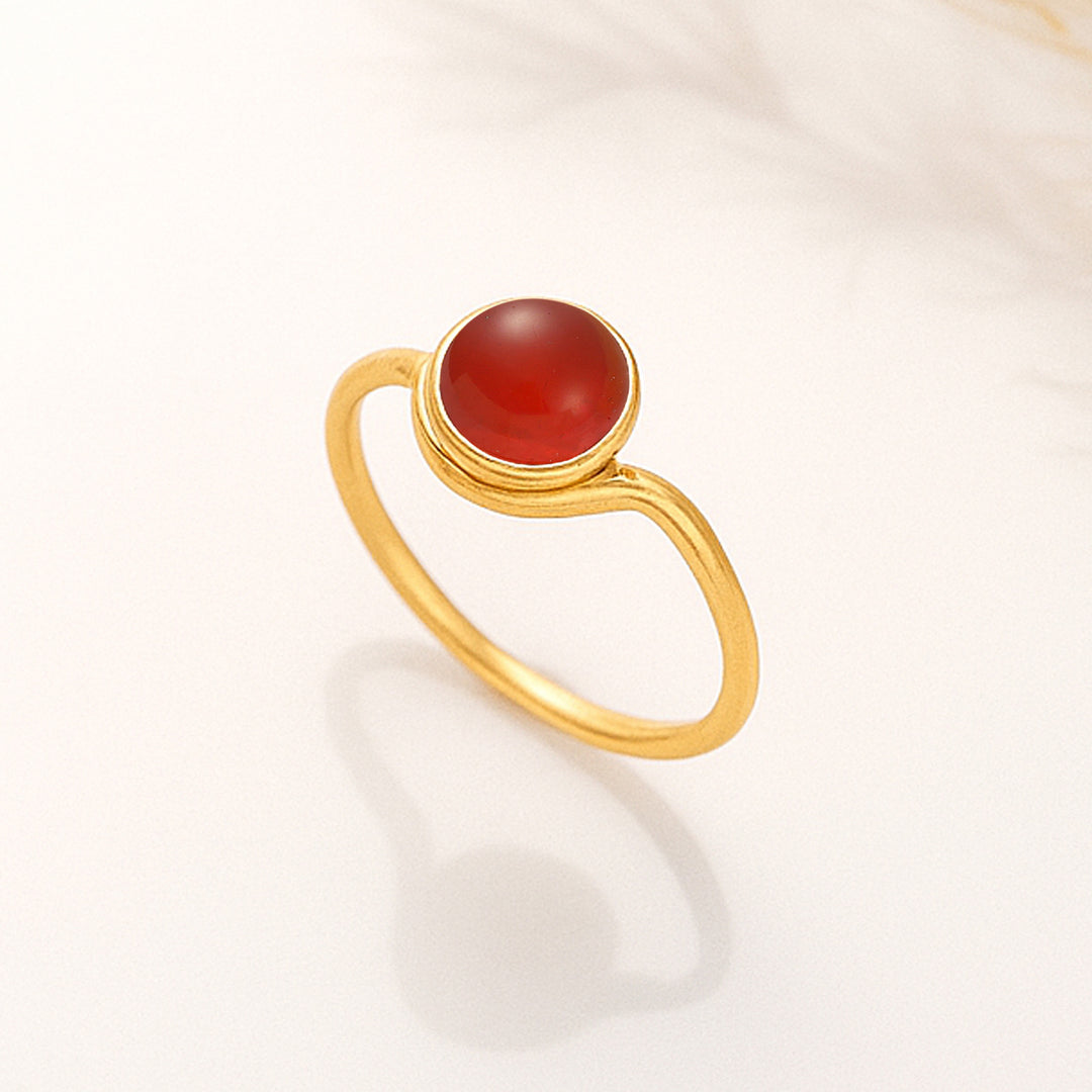 Round Natural Stone Ring - 1