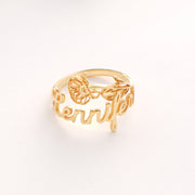 Birthflower Name Ring