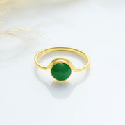 Natural Round Emerald Stone Ring