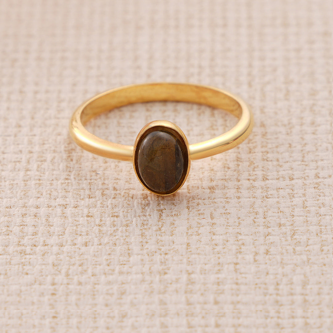 Natural Oval Tiger's Eye Stone Ring I