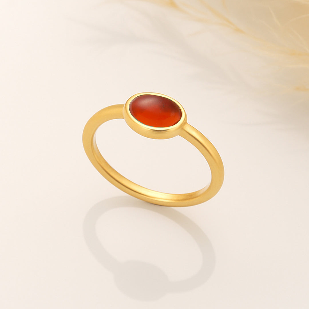 Oval Natural Stone Ring II