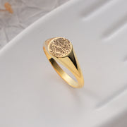 Finger Print Engraved Signet Ring