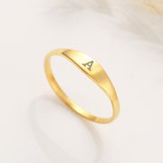 Engraved Initial Stacking Ring