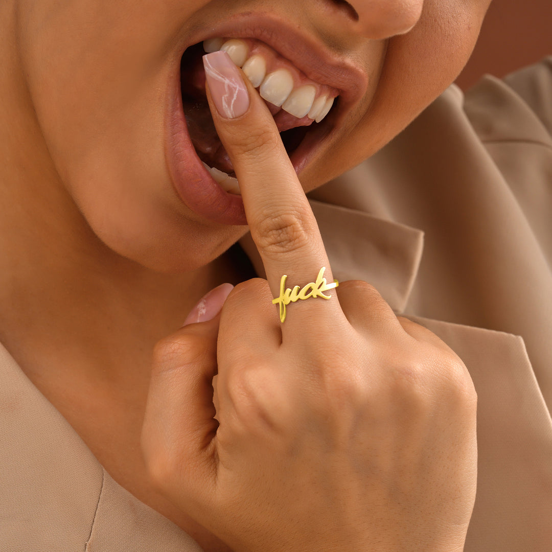 Fuck Ring - worn by a model