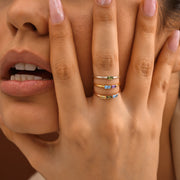 Baguette Birthstone Ring - set