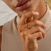 Natural Round Carnelian Stone Ring - model