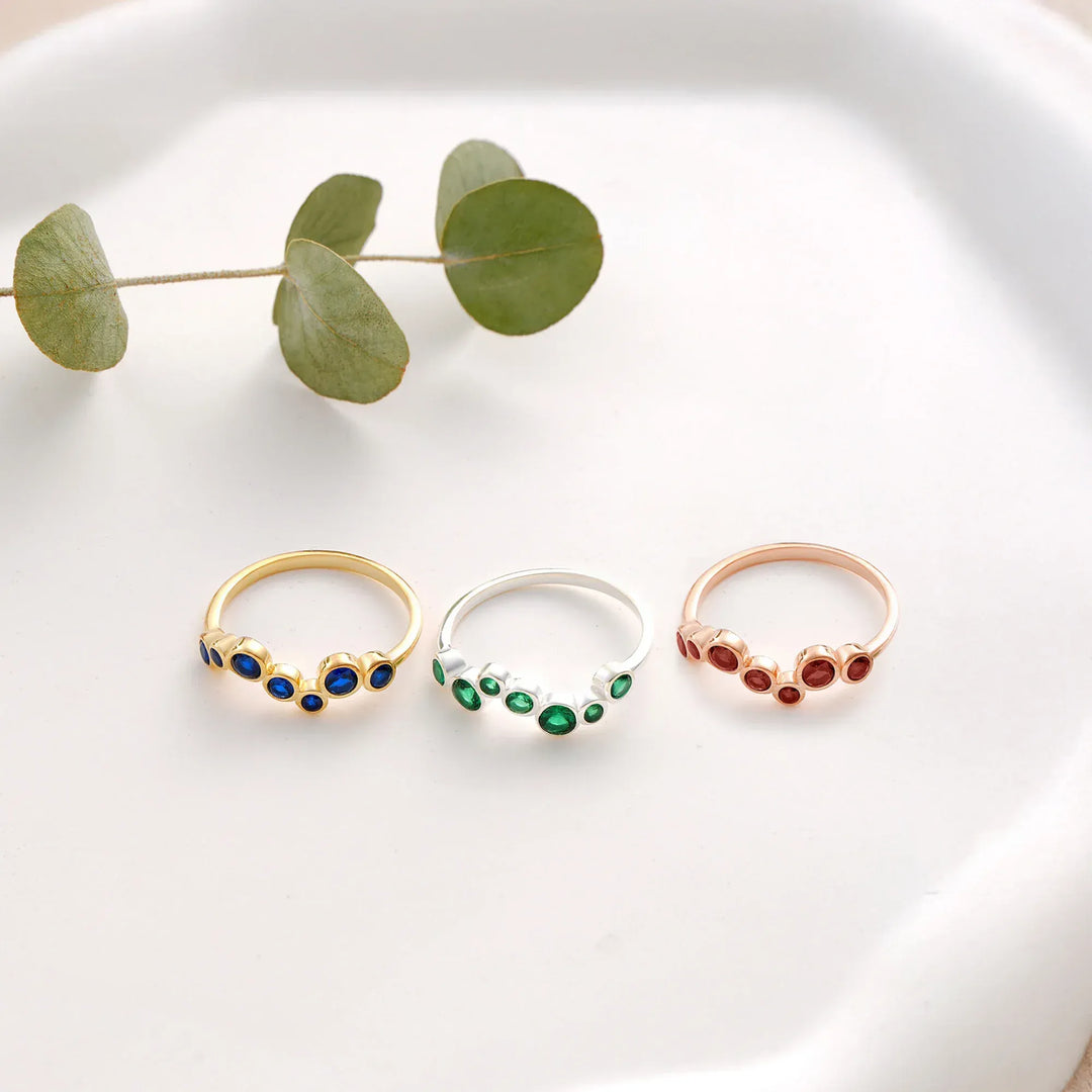 Birtshone Rings:
1- 14k Gold-Filled Sapphire Birthstone
2- 925 Sterling Silver Emerald Birthstone
3- 14k Rose Gold-Filled Garnet Birthstone