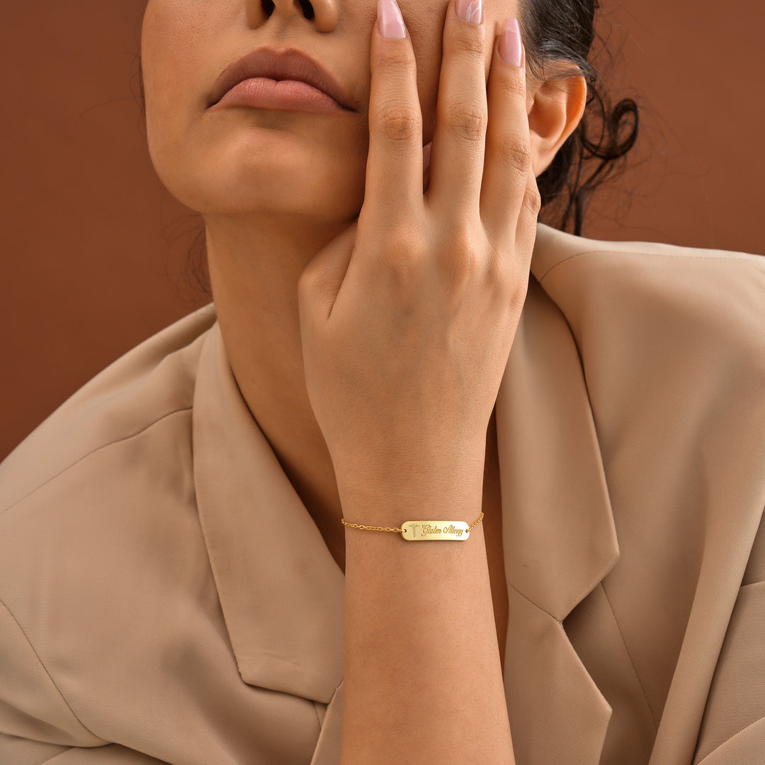 Bar Bracelet - worn by a model 2 