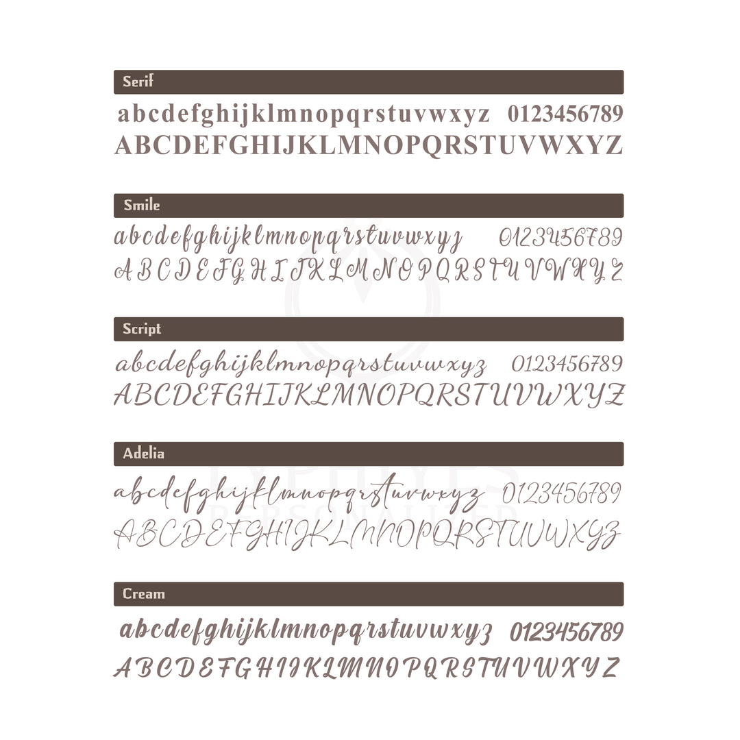 Comparison of different font styles on a white background