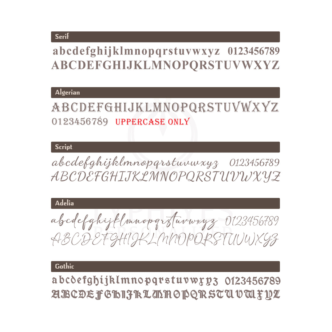 Comparison of different font styles on a white background