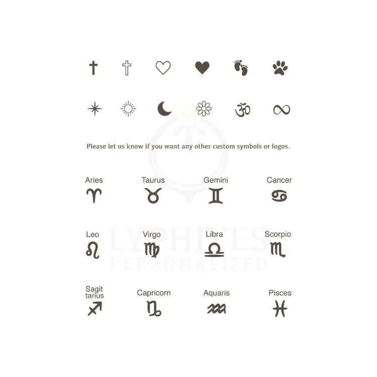 Collection of zodiac symbols and logos on a white background