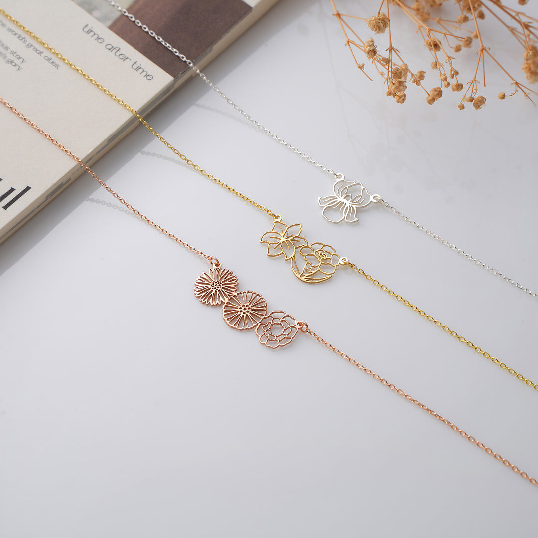Birthflower Cut Out Necklace I