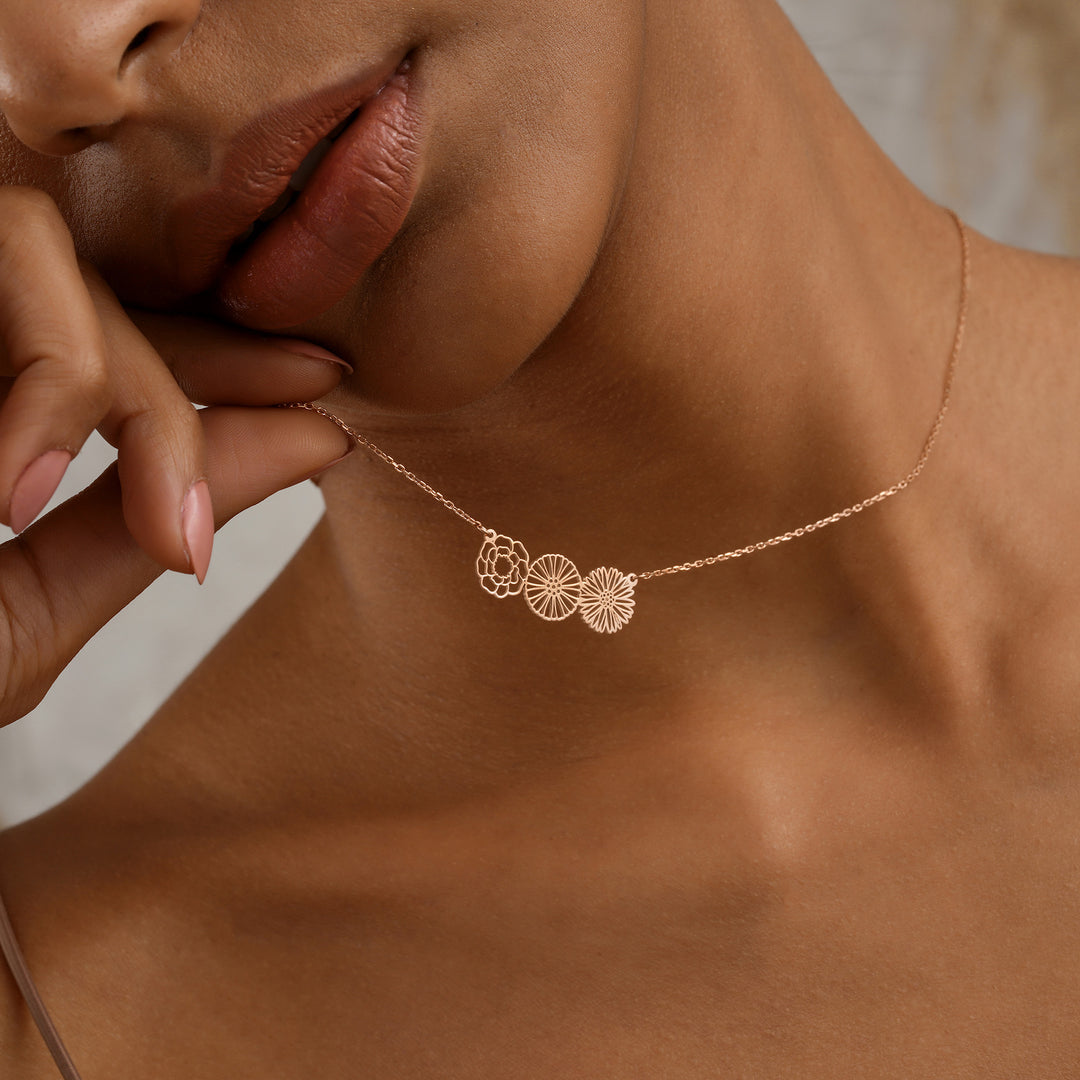 Birthflower Cut Out Necklace I