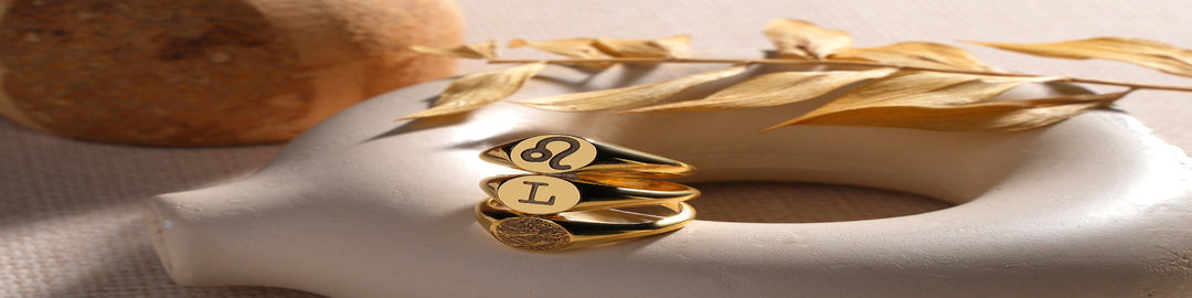 Zodiac Sign Engraved Signet Ring