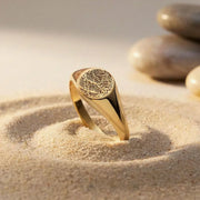 Finger Print Engraved Signet Ring - Lyphiyes