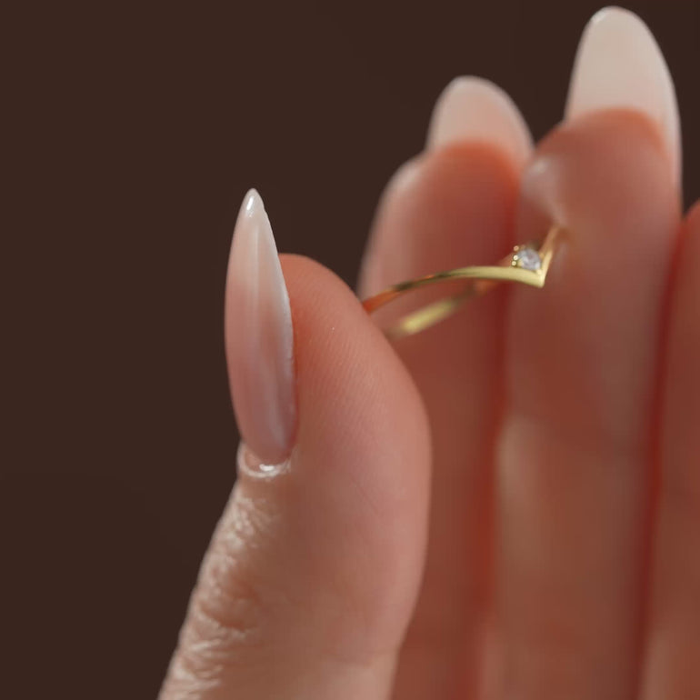 Product video of diamond chevron ring