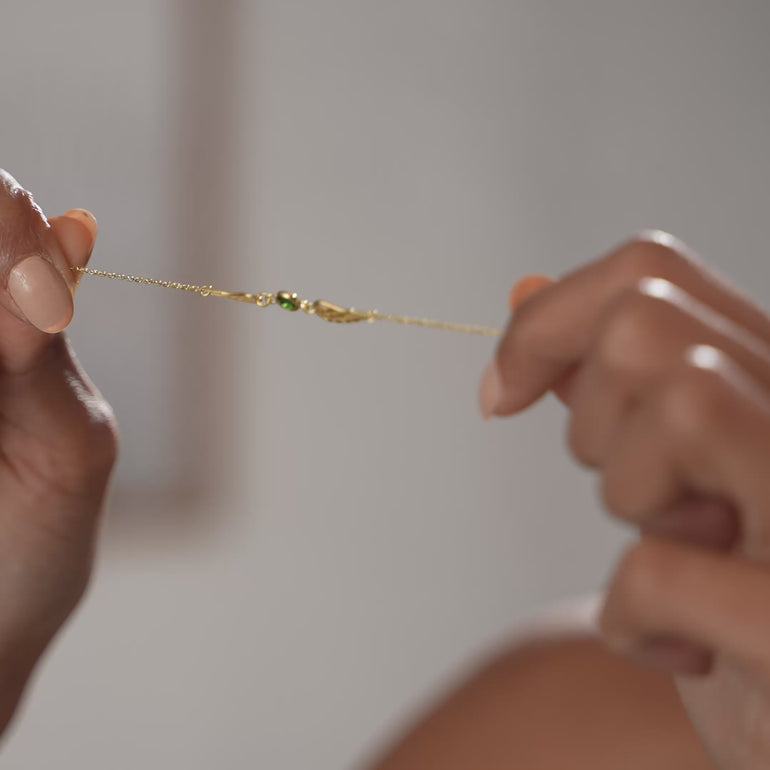 Product video of the angel wings birthstone bracelet