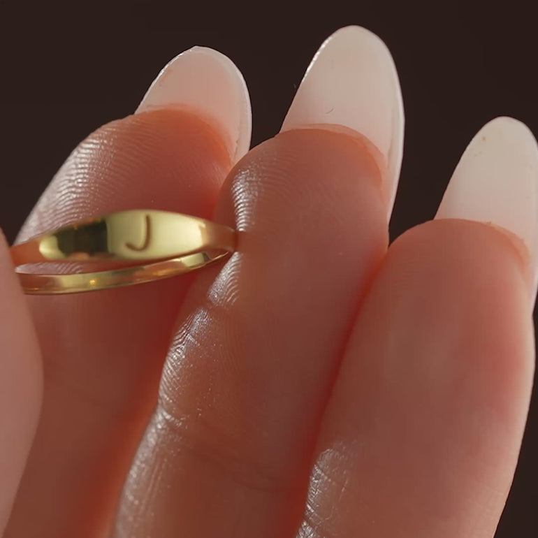 Engraved Initial Stacking Ring - video