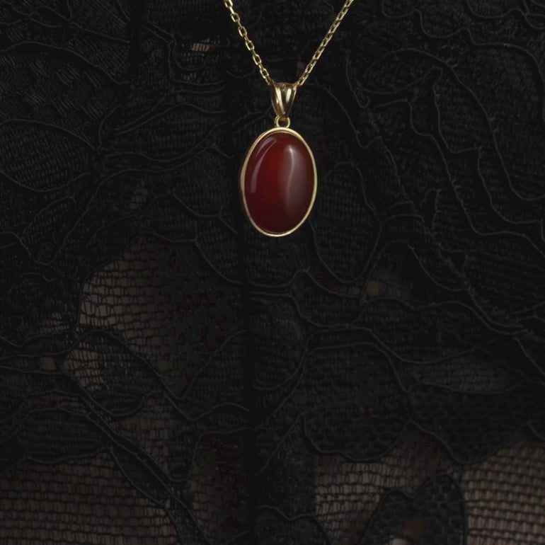 Product video of natural carnelian necklace