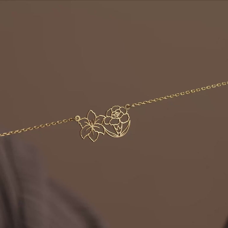 Birthflower Cut Out Necklace I - video